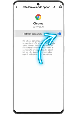 Tillåt installation från okända källor Android-inställningar