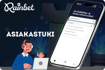 Asiakastuki 24/7 live-chat Rainbet sovelluksessa