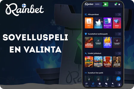 Rainbet sovelluksen pelivalikoima kolikkopelit ja live-kasinopöydät