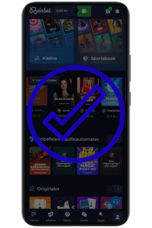 Rainbet app installeret og klar til brug
